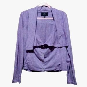 DASH by Kardashian Lavender Marled Drape Front Cardigan